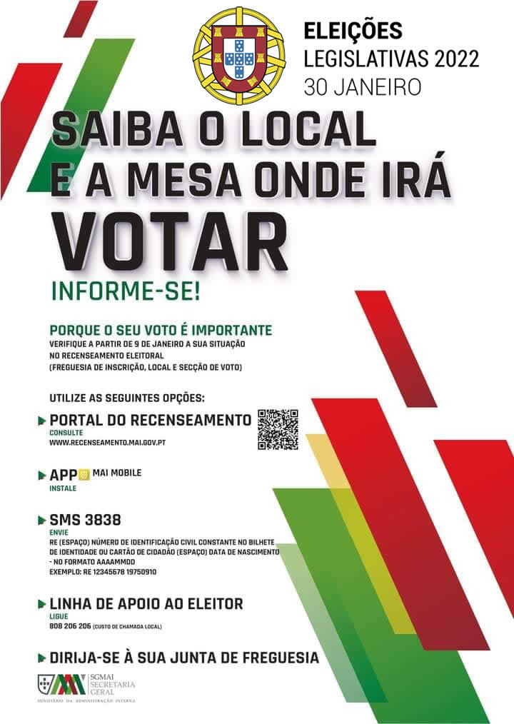 Imagem Eleições legislativas 2022 - Saiba onde votar