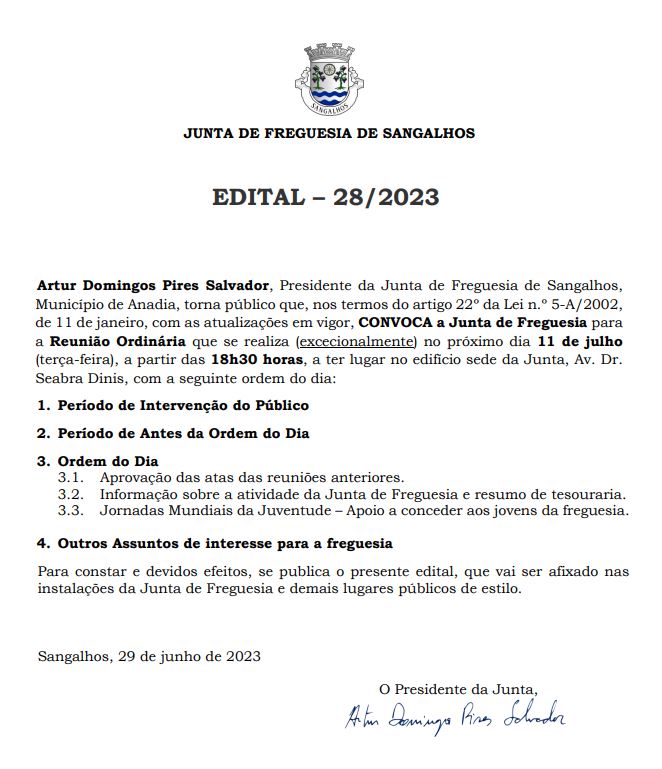 Imagem Reunião do Executivo da Junta de Freguesia - Julho 2023